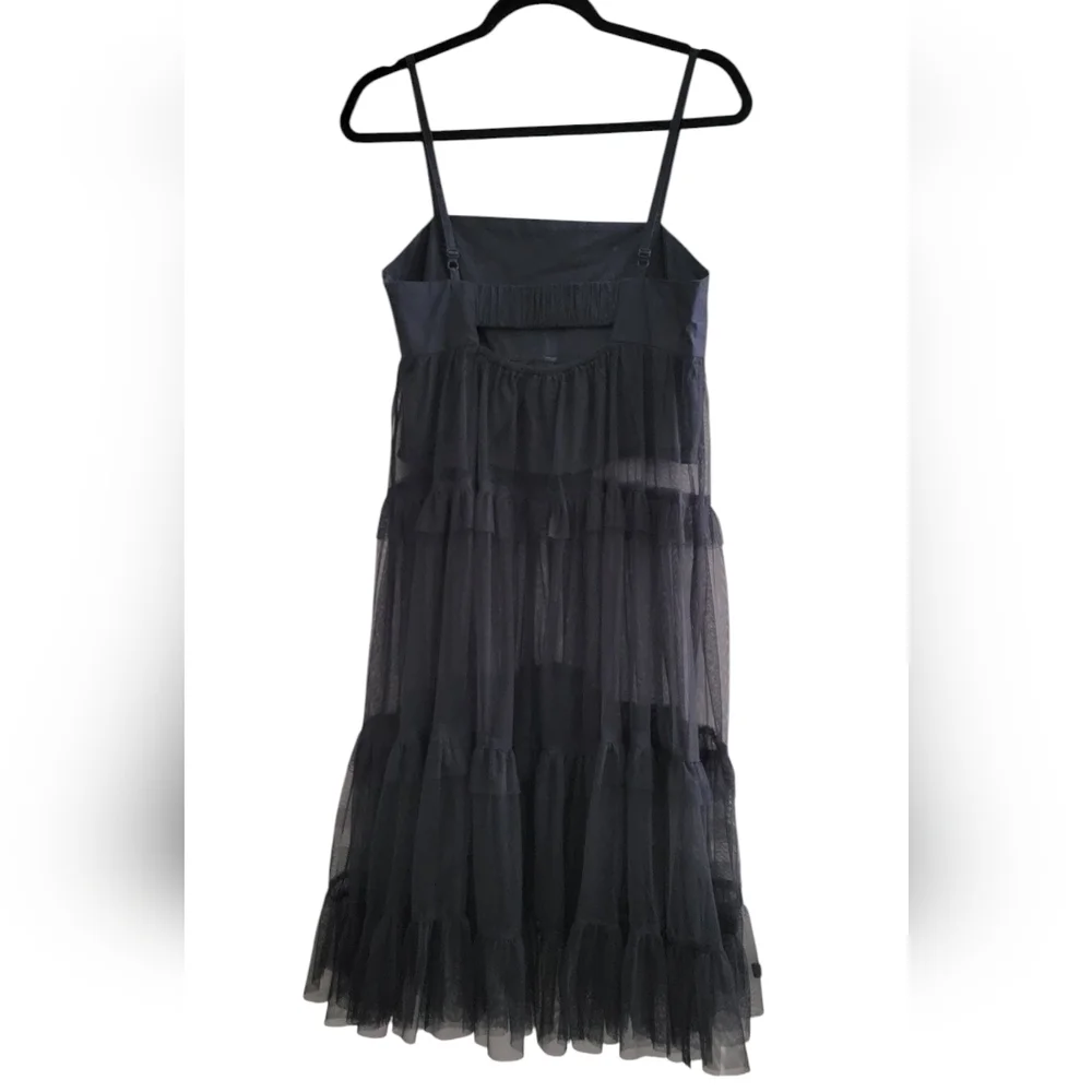 Elegant Black Dress Sheer Tulle Dress - Picture 5 of 6